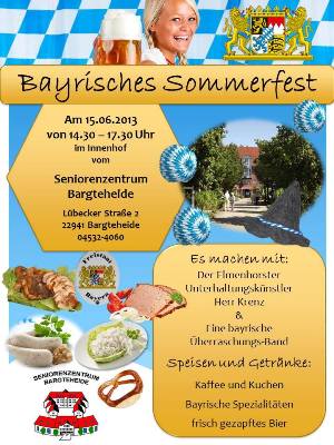 Die Möhnsener Musikanten spielen auf dem Bayrischen Sommerfest in Bargteheide - zum Vergrößern bitte anklicken