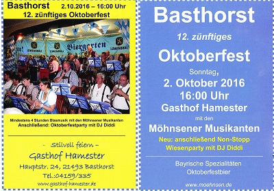 Oktoberfest der Möhnsener Musikanten am 2. Oktober 2016 - Bild zum Vergrößern bitte anklicken