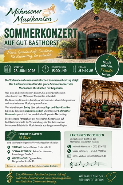 Sommerkonzert wird Jahreskonzert